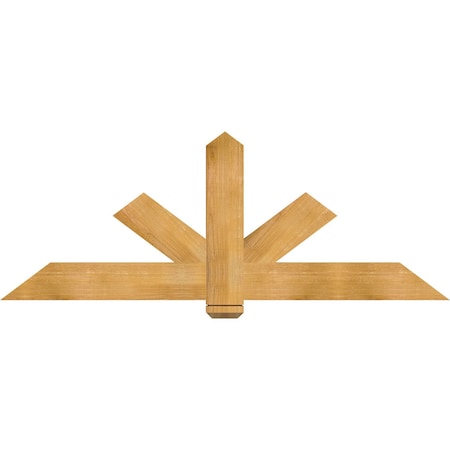 Ekena Millwork Kennewick Rough Sawn Timber Gable Bracket, Western Red Cedar, 72"W x 27"H x 2"D x 6"F, 9/12 Pitch GBW072X27X0206KEN00RWR